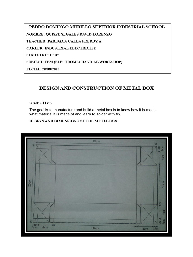 Metal Box Construction | PDF | Soldering | Welding