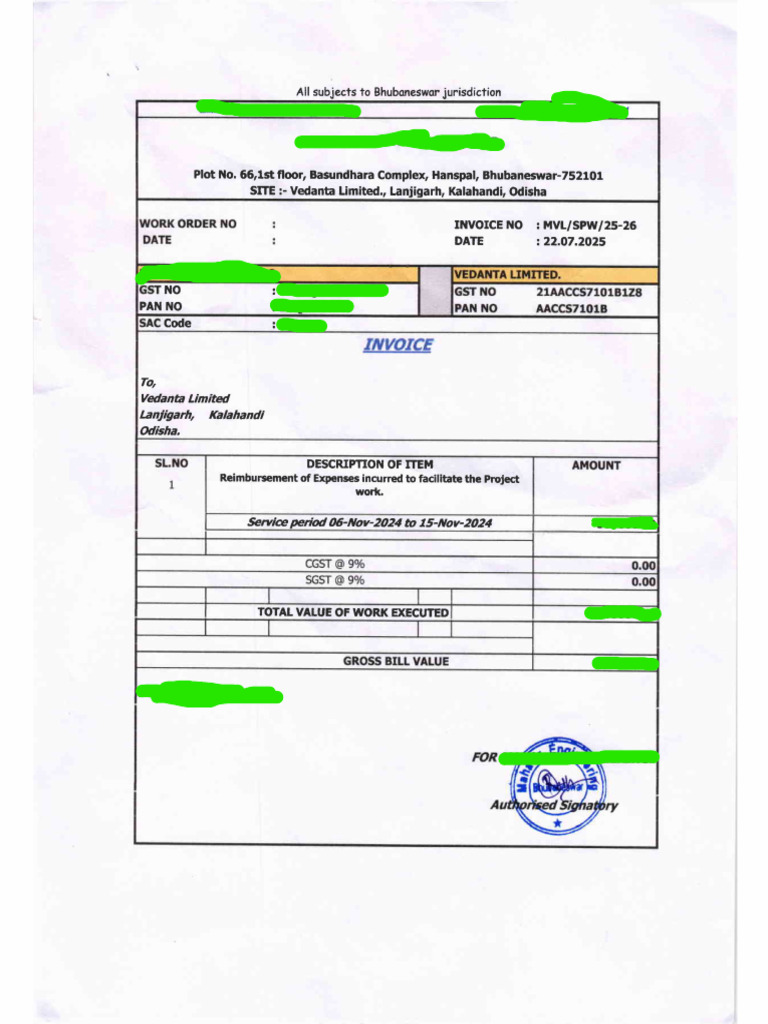 Reimb Inv Format | PDF