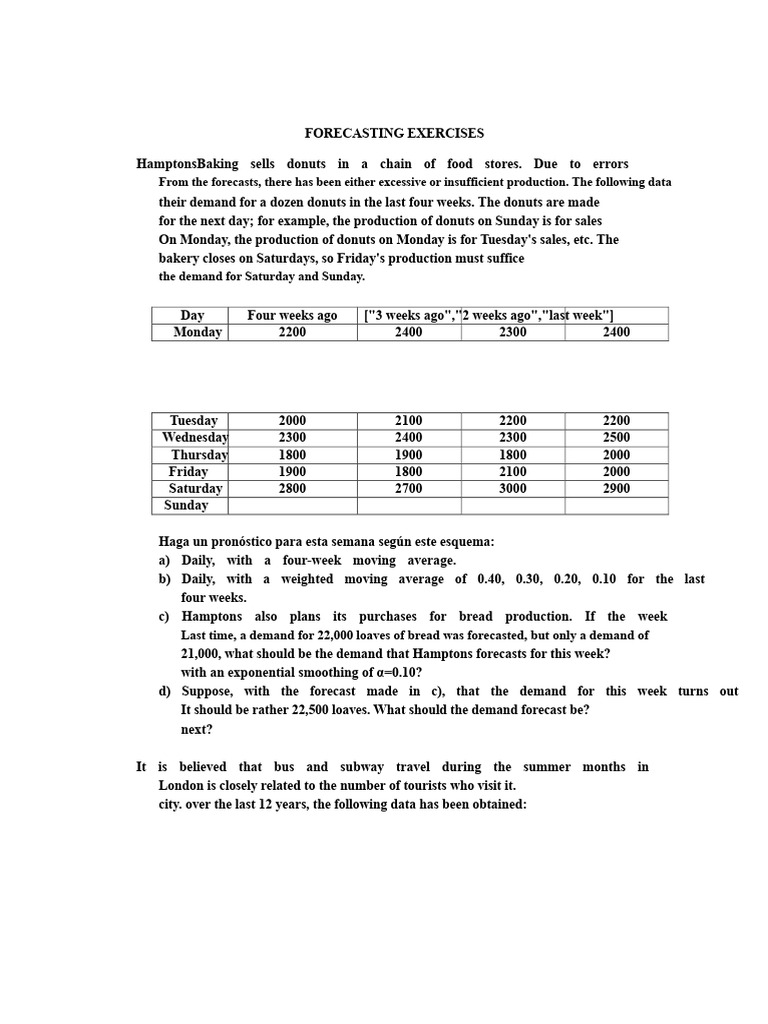 Forecasting Exercises II | PDF | Forecasting | Coefficient Of Determination