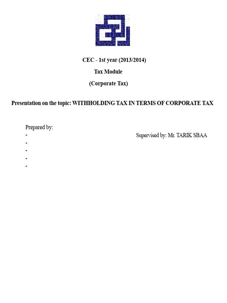 RAS Report | PDF | Taxes | Corporate Tax