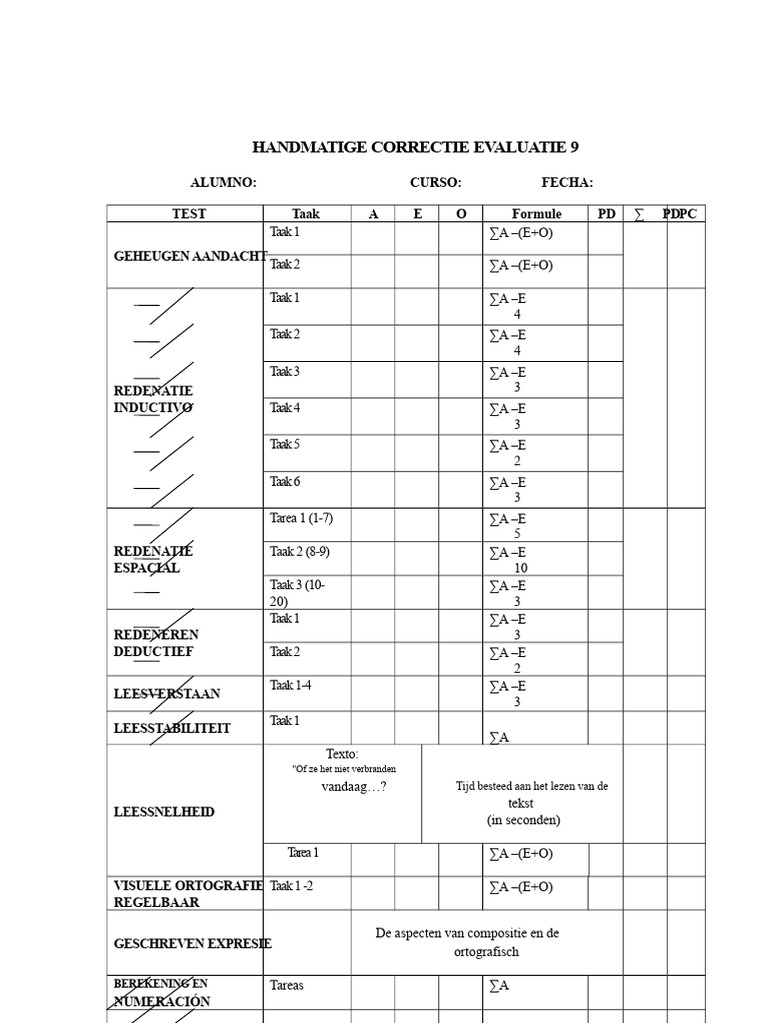 Correctie EVALUEREN 9 | PDF