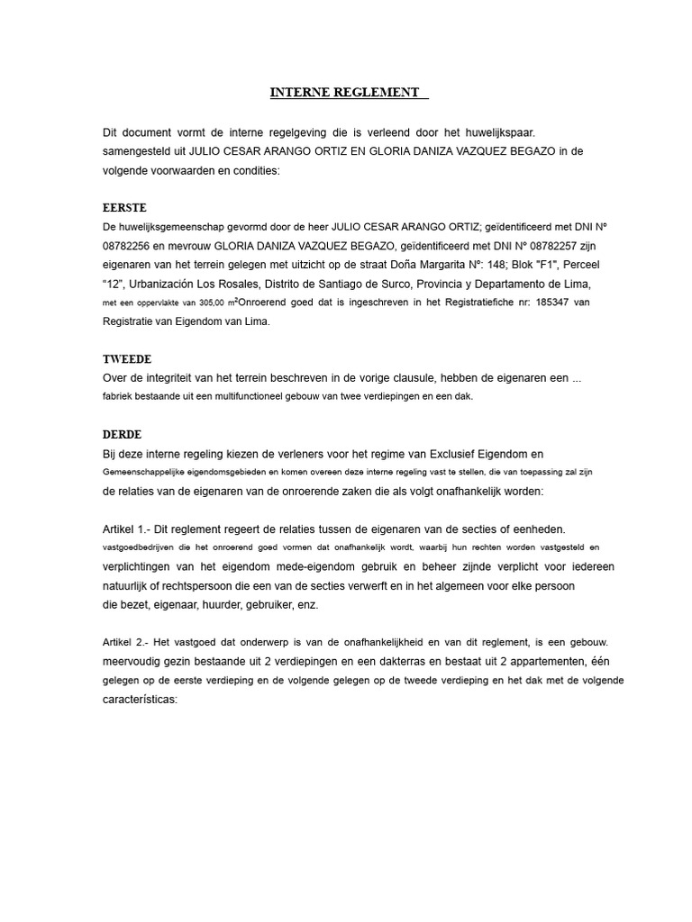 Intern Reglement | PDF