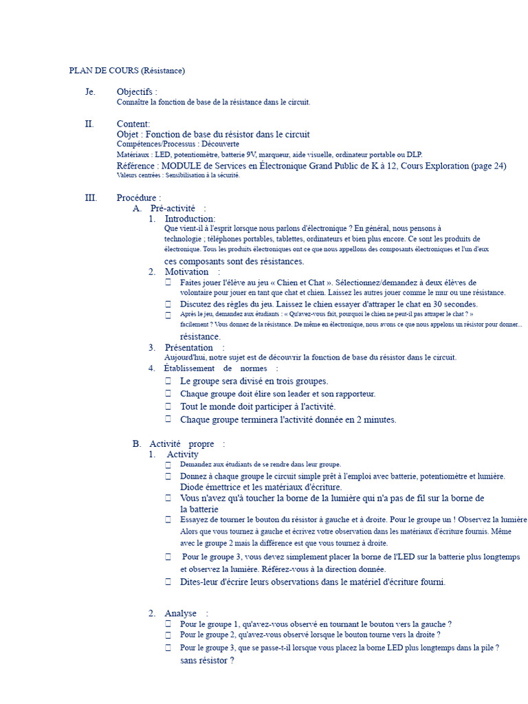 Fonction de la résistance en électronique | PDF | Résistance (composant ...