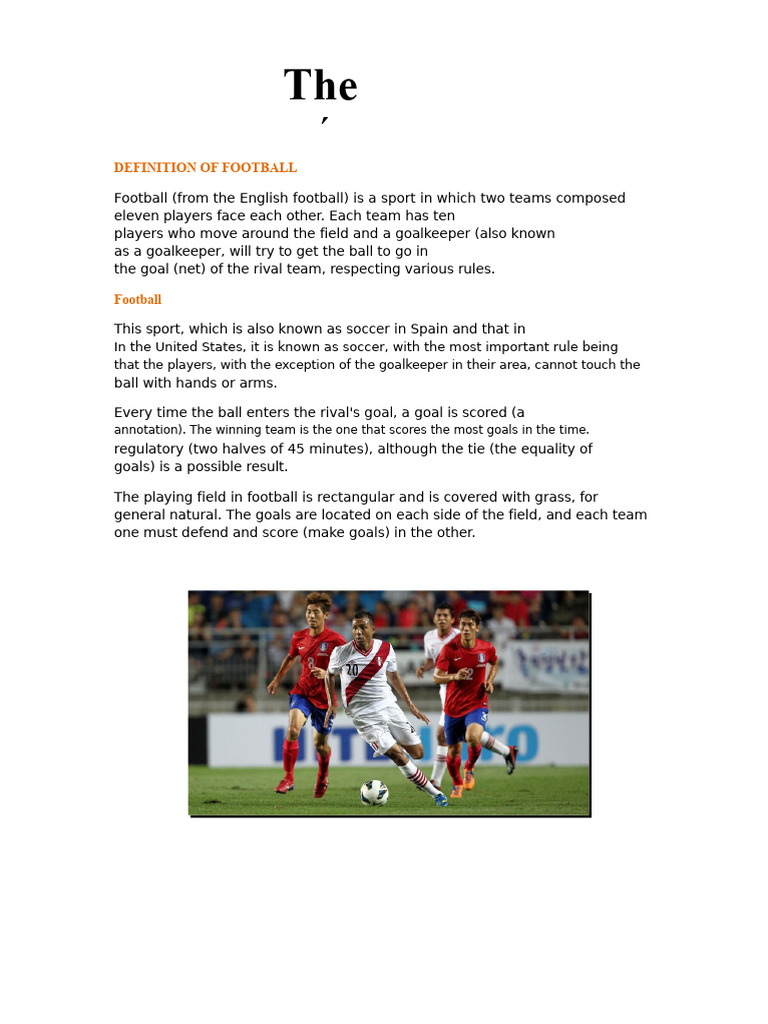 Definition of Football | PDF | Association Football | Athletic Sports