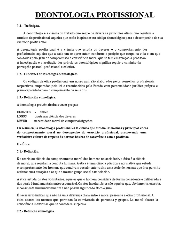 Deontologia Profissional | PDF | Moralidade | Virtude