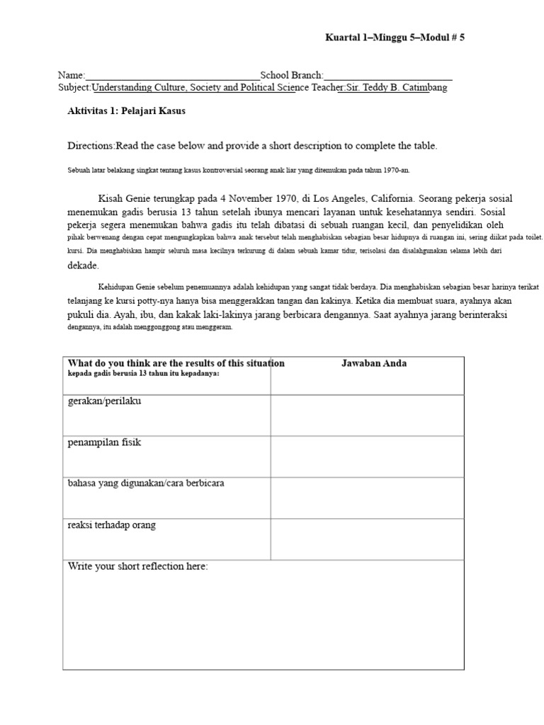 Modul UCSP 5 - Kegiatan | PDF