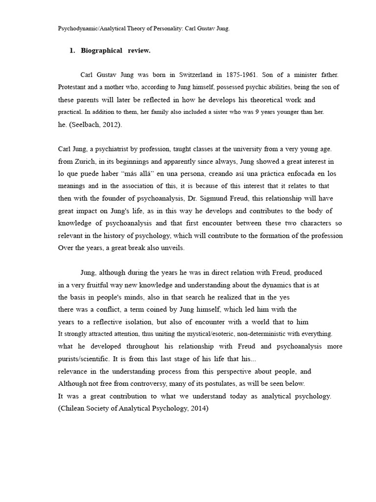 Jung's Psychodynamic Personality Theory | PDF | Carl Jung | Unconscious ...