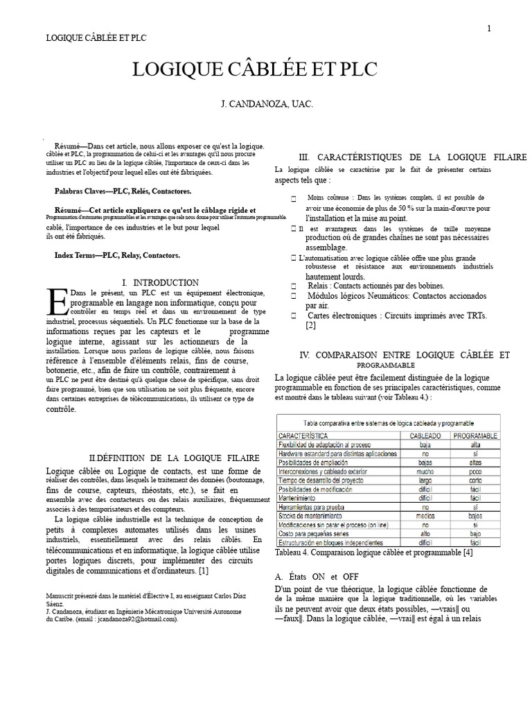 Logique Câblée et Automates Programmables | PDF | Électronique | Relais ...
