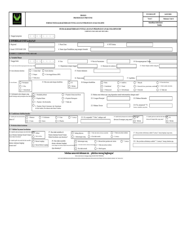 F23.mo12.pp Format Ficha Karakterisasi Untuk Layanan Perhatian Untuk ...