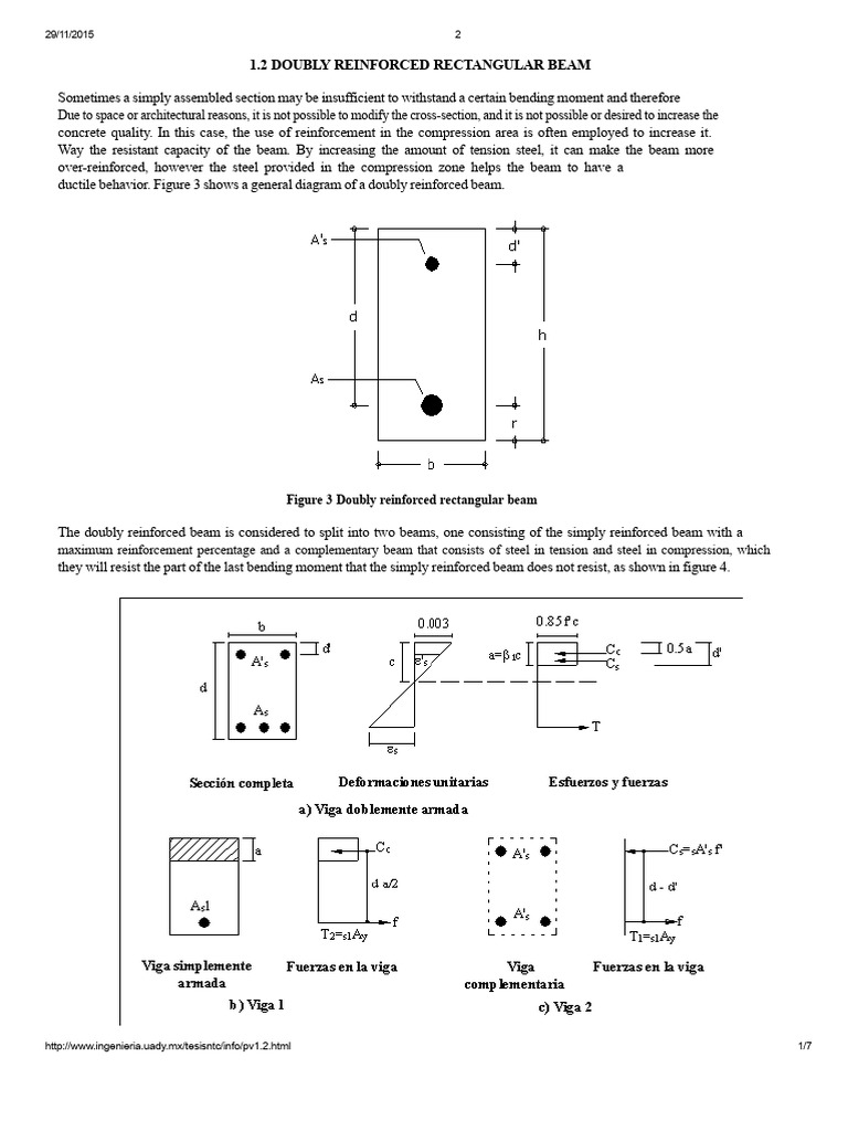 Doubly Reinforced Beams | PDF | Deformation (Engineering) | Beam ...
