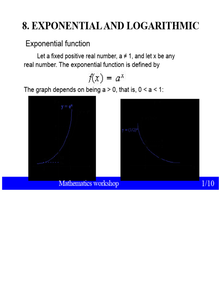 Exponential and Logarithmic Function | PDF | Exponential Function ...