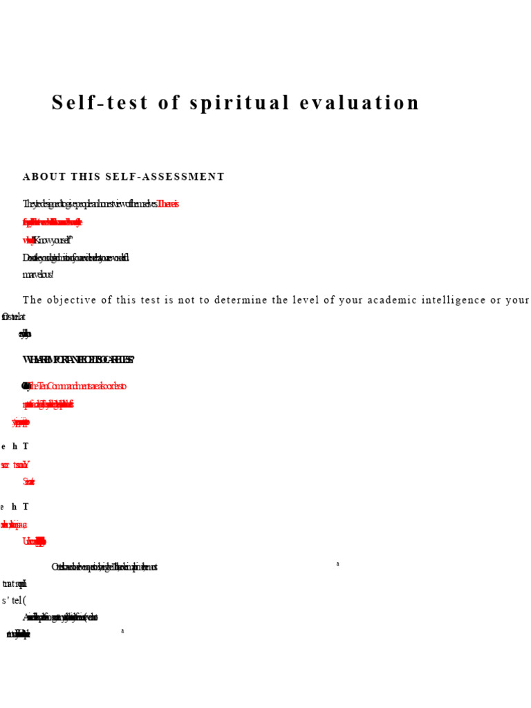 Spiritual Self-Assessment Test Guide | PDF