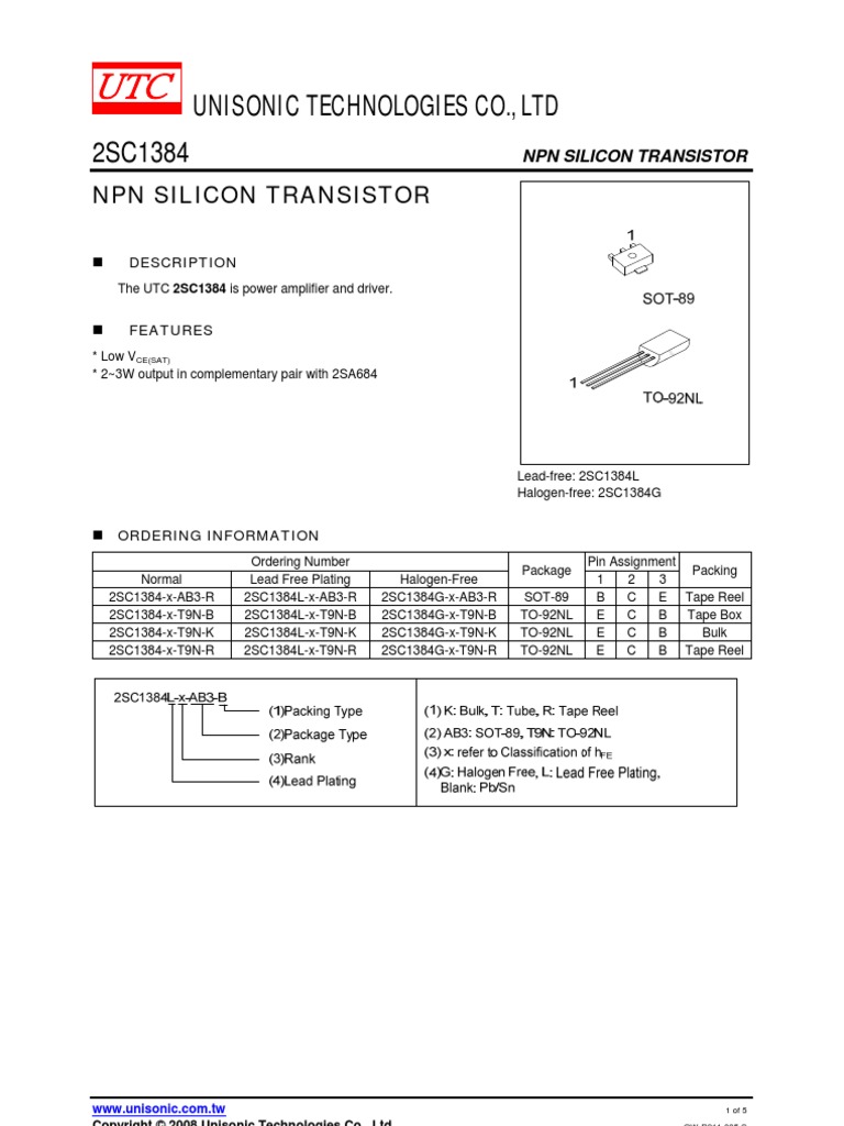 Datasheet - PDF Transistor | Bipolar Junction Transistor | Transistor