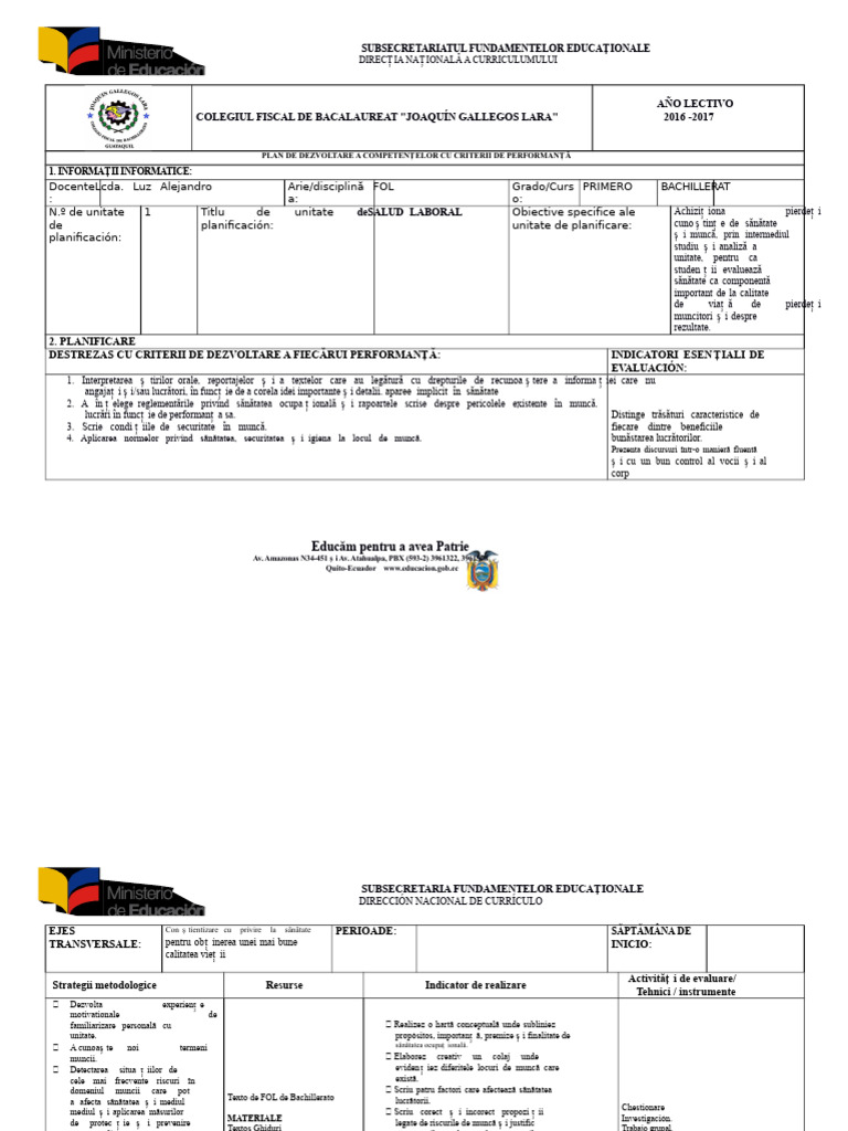 Planificare DCD Fol | PDF