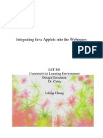 Integrating Java Applets Into The Webpages: LST 403 Constructivist Learning Environment Design Document Dr. Cates