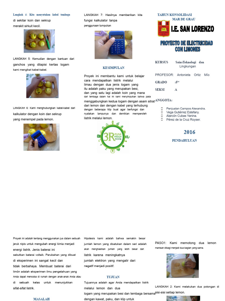 Listrik Dengan Lemon | PDF