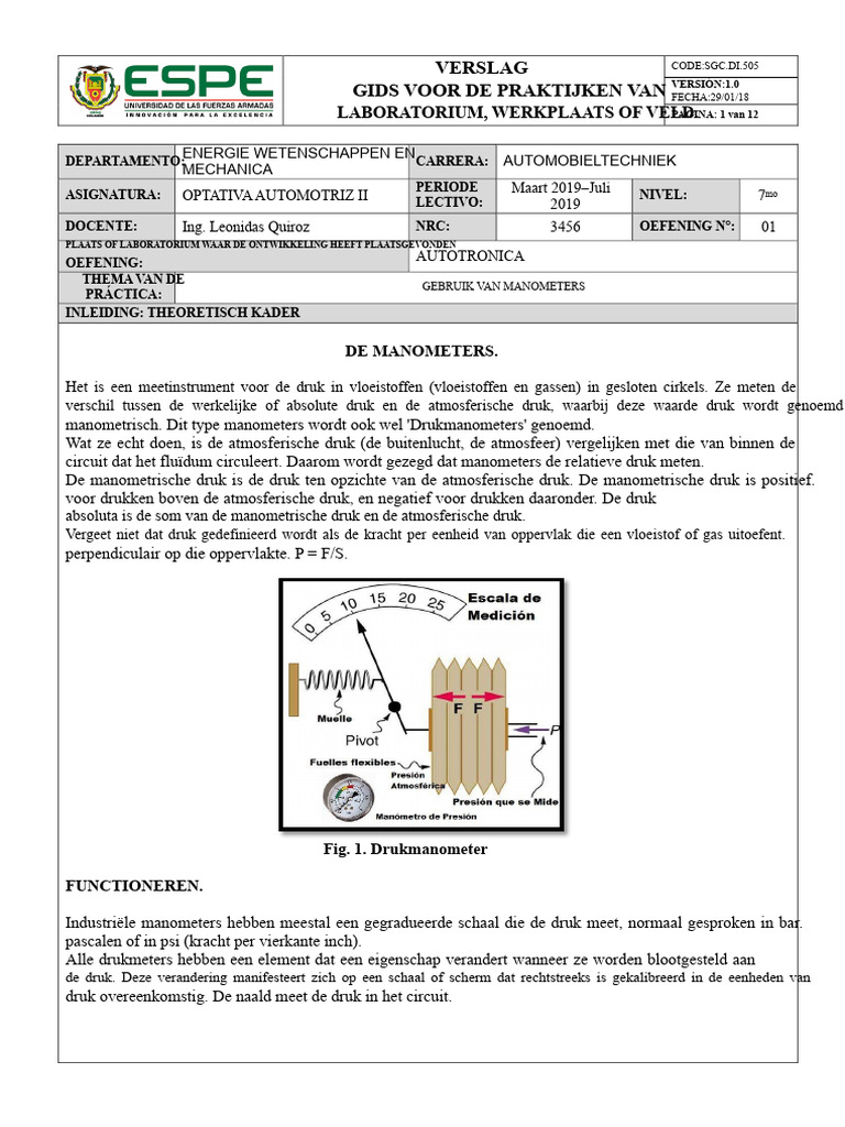 Manometer | PDF