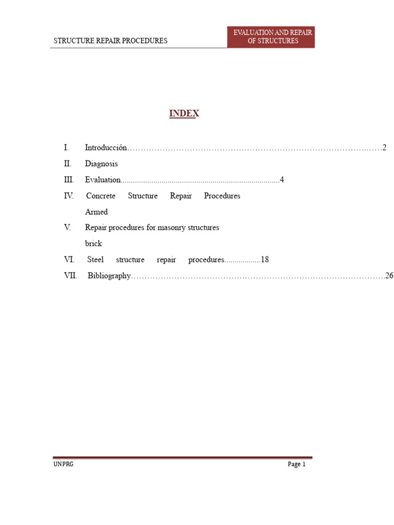Structure Repair Procedures Guide | PDF | Concrete | Fracture