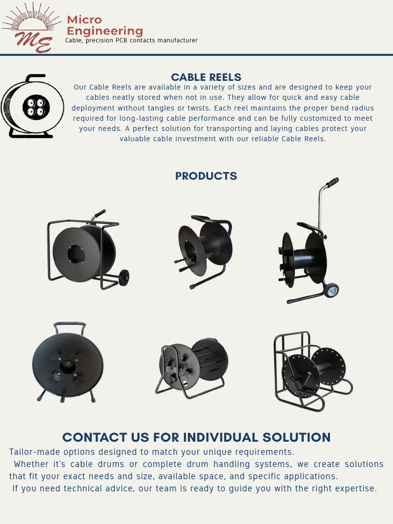 Custom Cable Reels for Various Applications | PDF