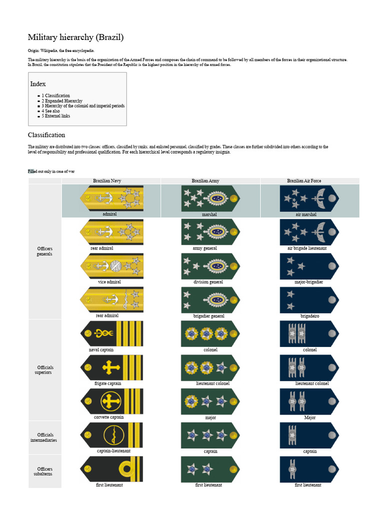 Military Hierarchy FARM | PDF | Lieutenant | Military Rank