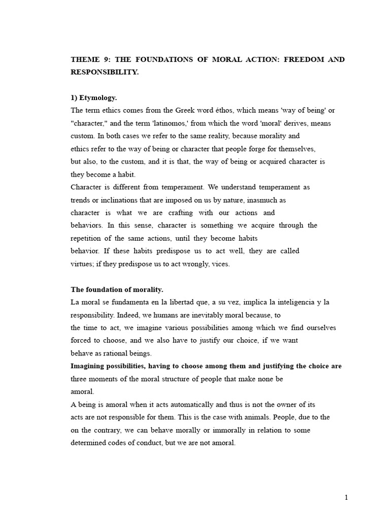 Foundations of Moral Action: Freedom & Responsibility | PDF | Happiness ...