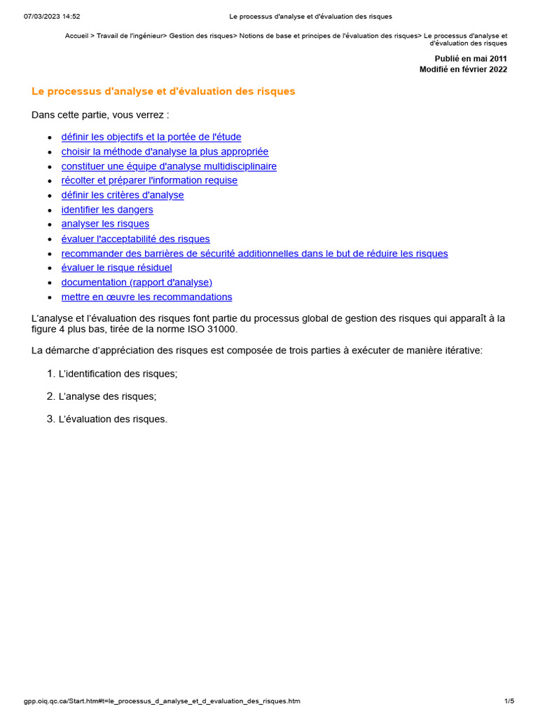 Analyse de Risques | PDF | Risque | Gestion des risques
