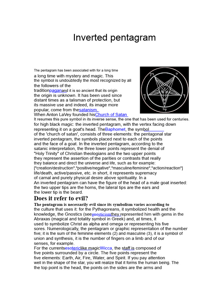 Inverted Pentagram: Symbolism Explained | PDF | Medusa | Horus