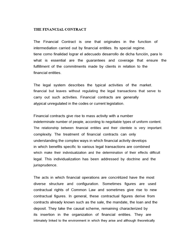 Financial Contract | PDF | Lease | Business Law