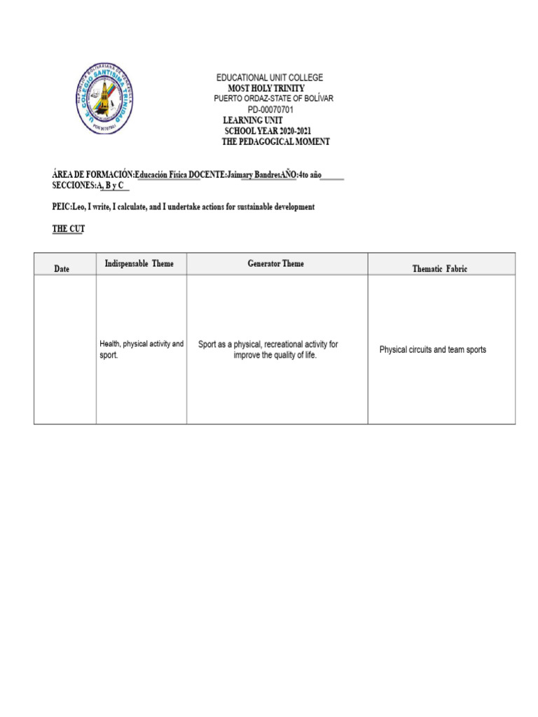 Physical Education Evaluation Plan | PDF