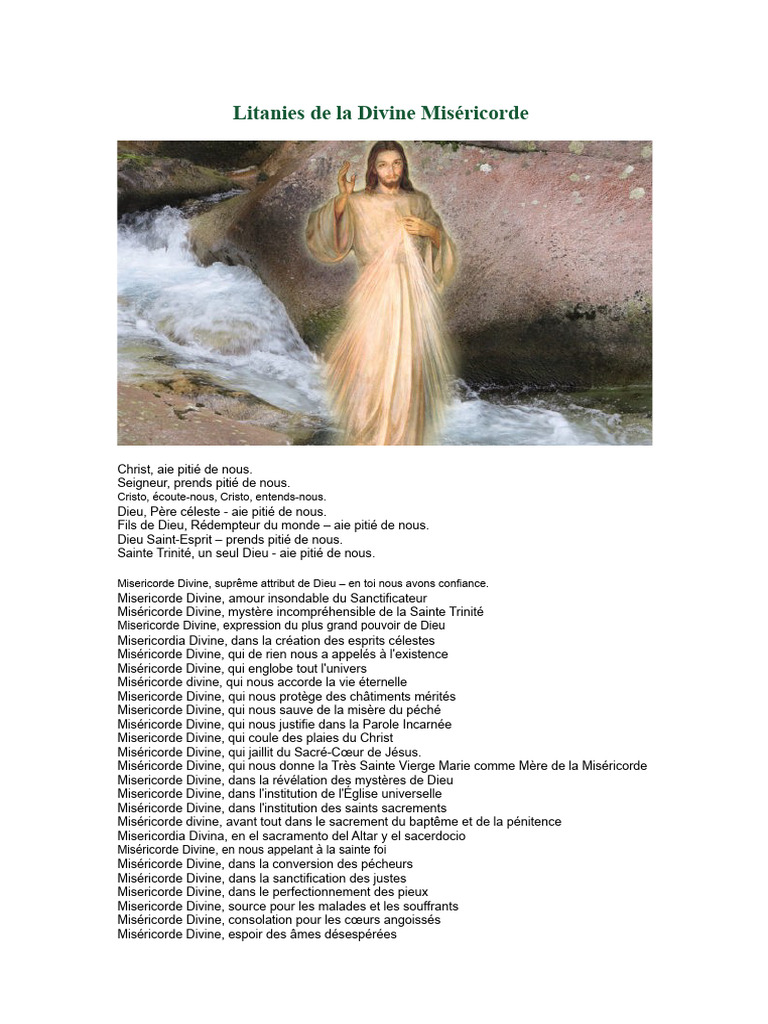 Litanies de la Divine Miséricorde | PDF | Miséricorde | Dieu