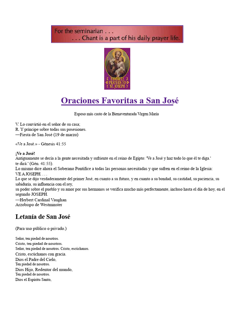 Oraciones y Novena a San José | PDF | María, madre de Jesús | Purgatorio