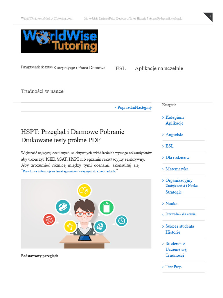 HSPT - Przegląd I Darmowe Do Pobrania Wydrukowane Testy Próbne PDF ...