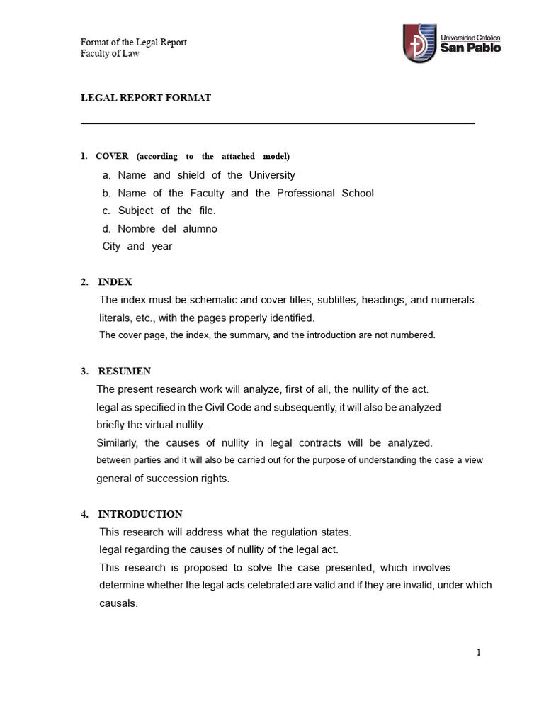 Legal Report Format Guidelines | PDF | Annulment | Justice