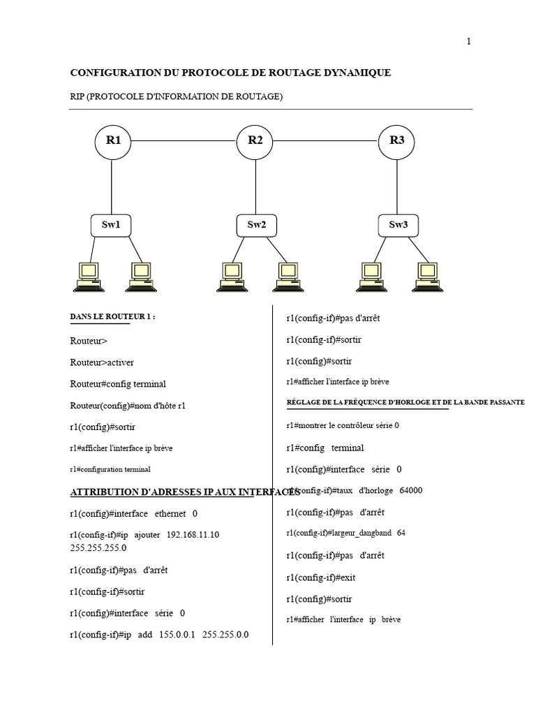 Configuration du protocole RIP sur routeurs | PDF | Adresse IP | Routage