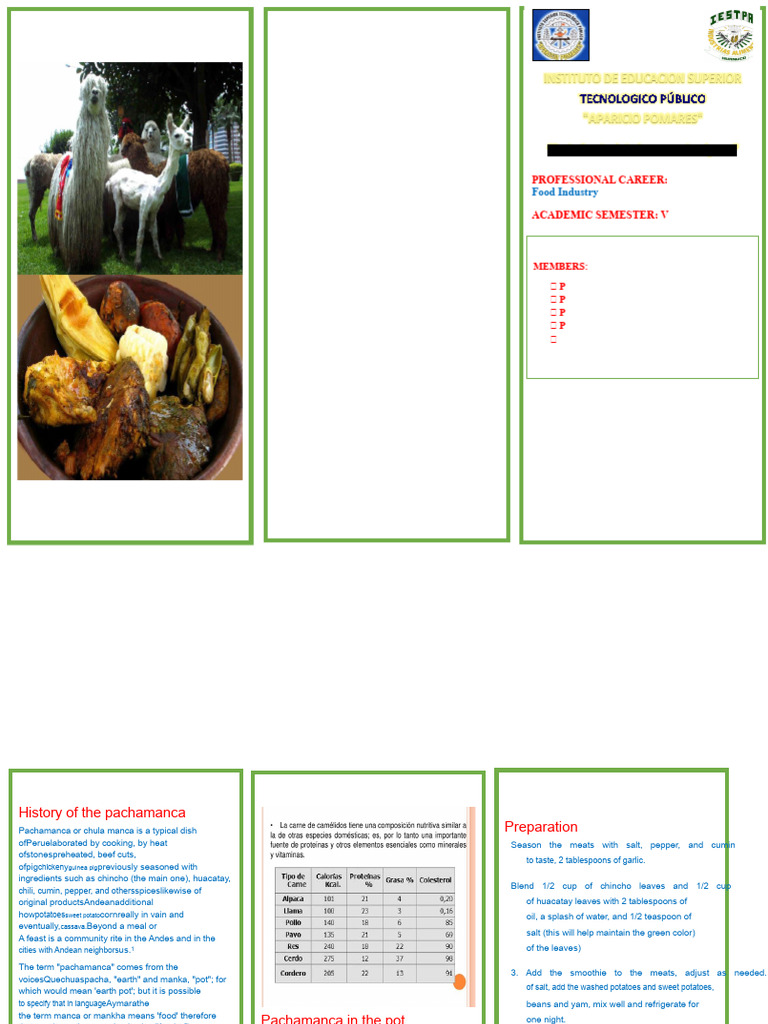 Triptych of La Pachamanca | PDF | Foods | Cuisine