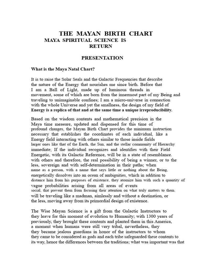 Understanding the Mayan Birth Chart | PDF | Astrology | Deities