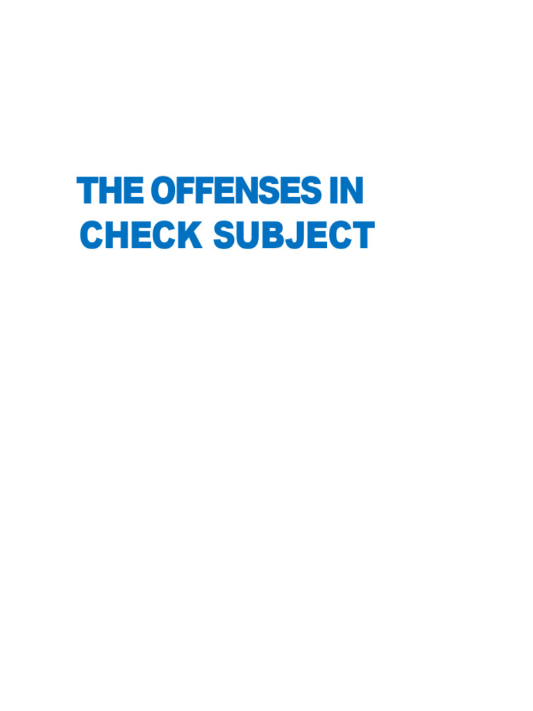 Understanding Check-Related Offenses | PDF | Money | Forgery