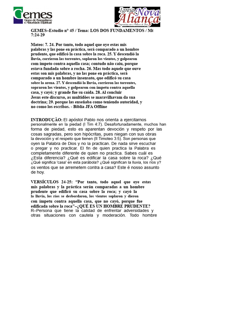 Fundamentos de la Fe: Casa sobre la Roca | PDF | Jesús