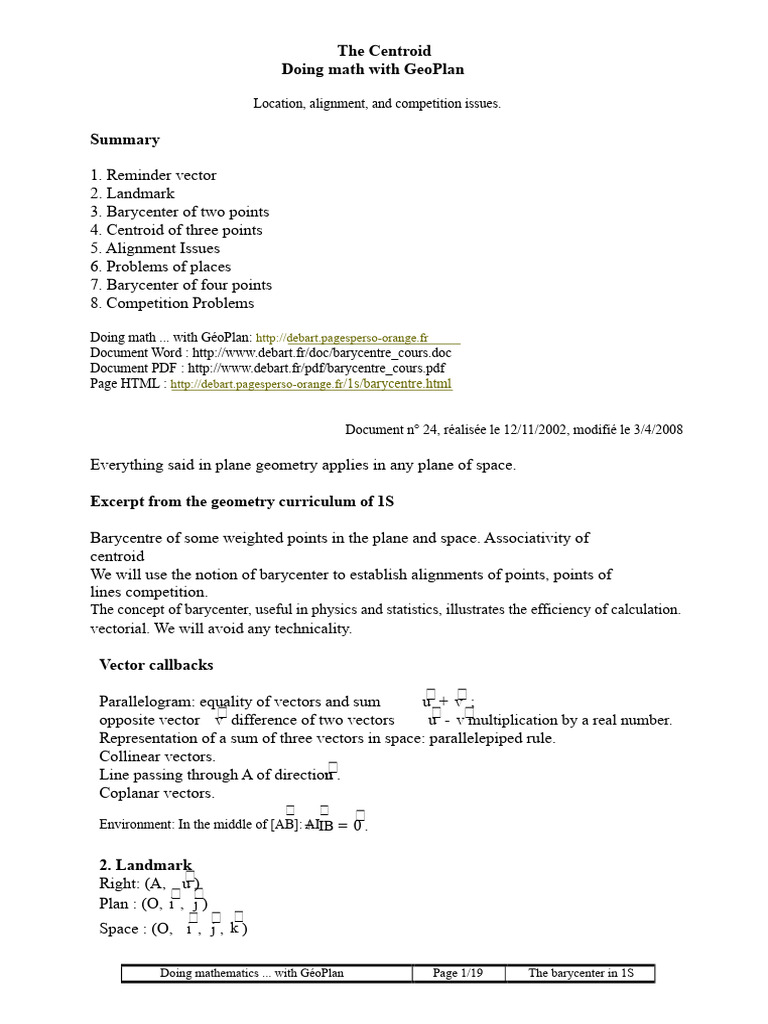 Centroid Course | PDF | Geometry | Mathematics