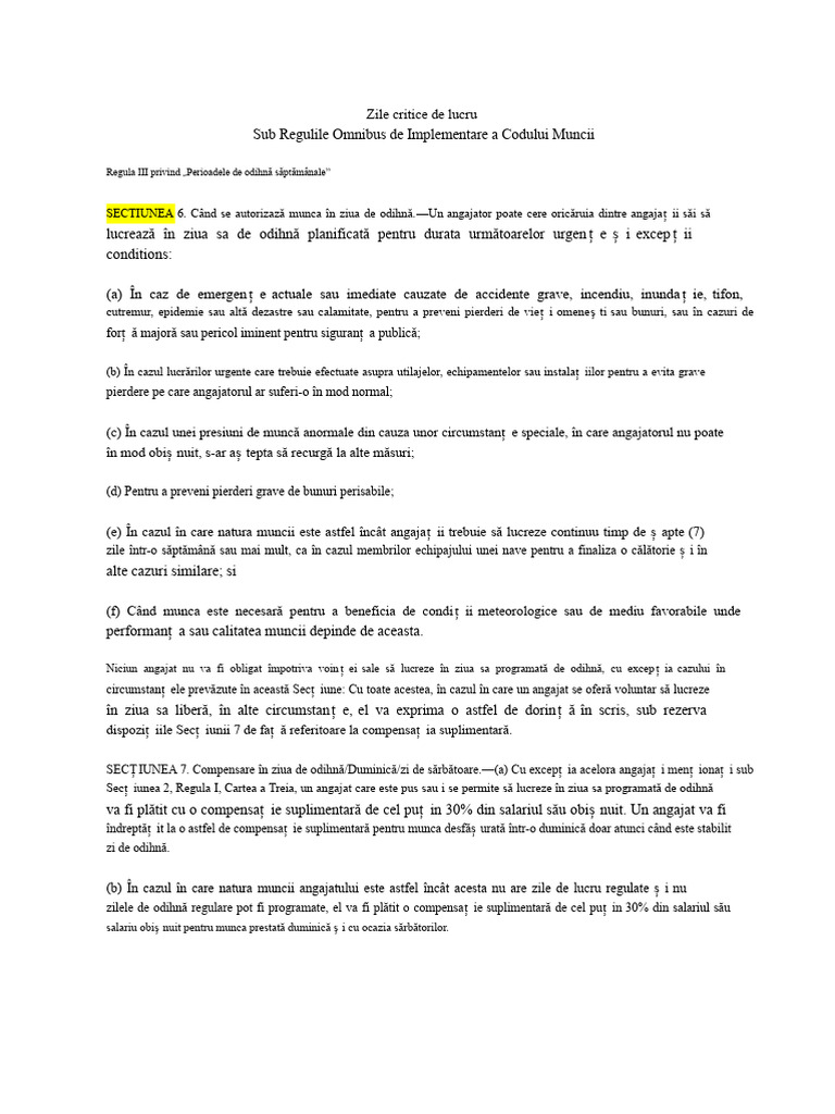 Zile Critice de Lucru | PDF