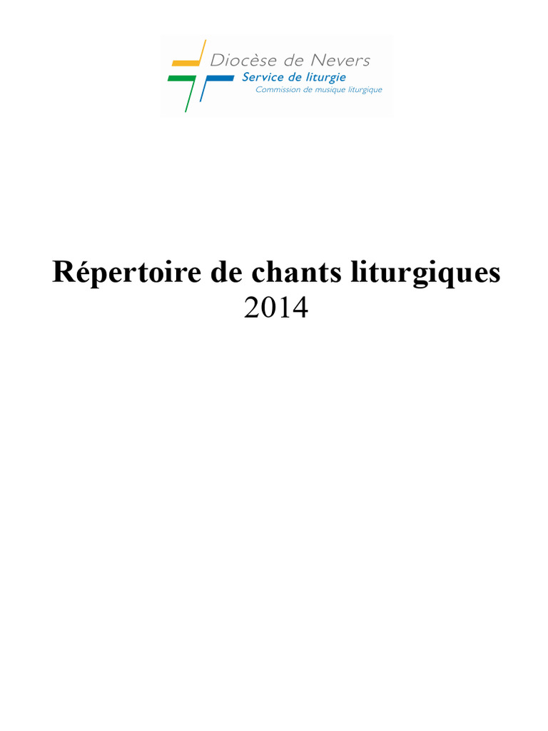 Repertorio de Cantos Litúrgicos 2014 | PDF | Canto gregoriano | Liturgia