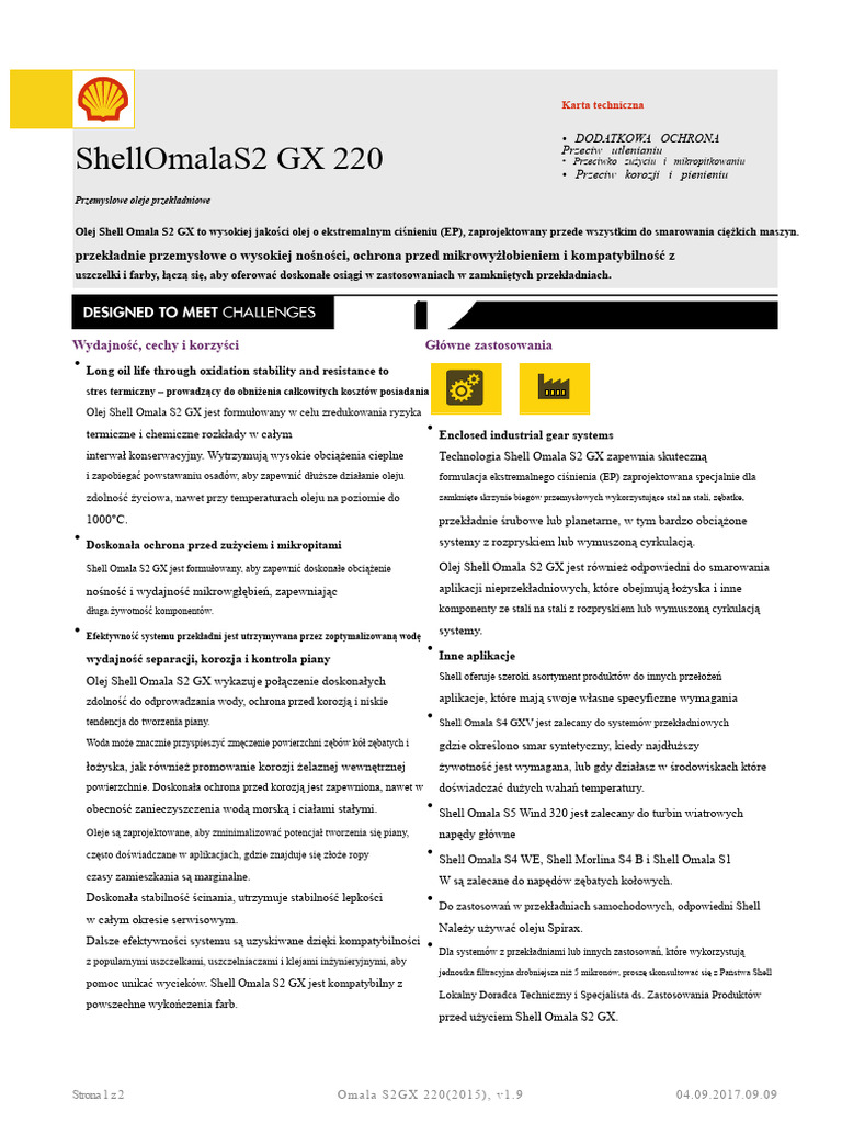 Omala S2 GX 220 | PDF