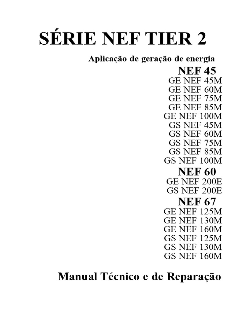Manual de Reparação de Motores NEF | PDF | Conector elétrico | Motores