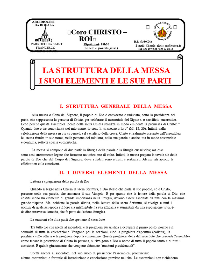 Struttura Della Messa | PDF