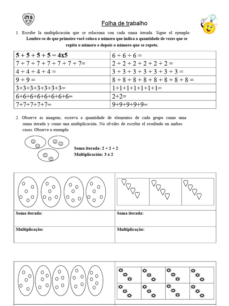 Multiplicação e Soma Iterada para Crianças | PDF