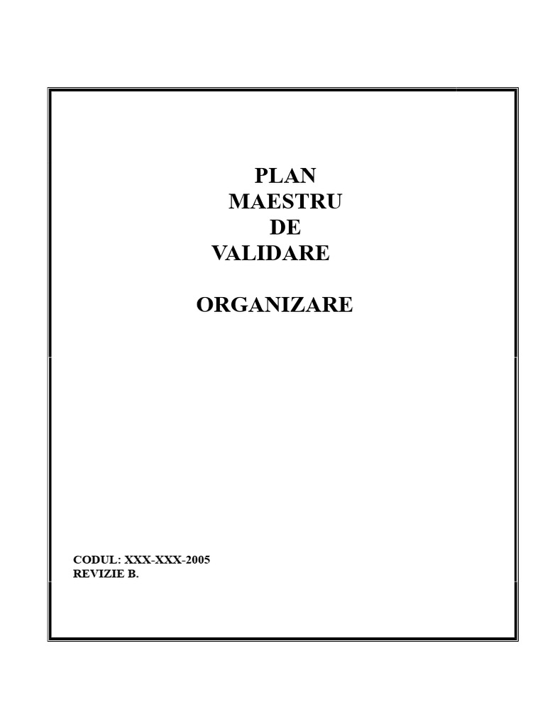 Planul Maestru de Validare 183681591 | PDF