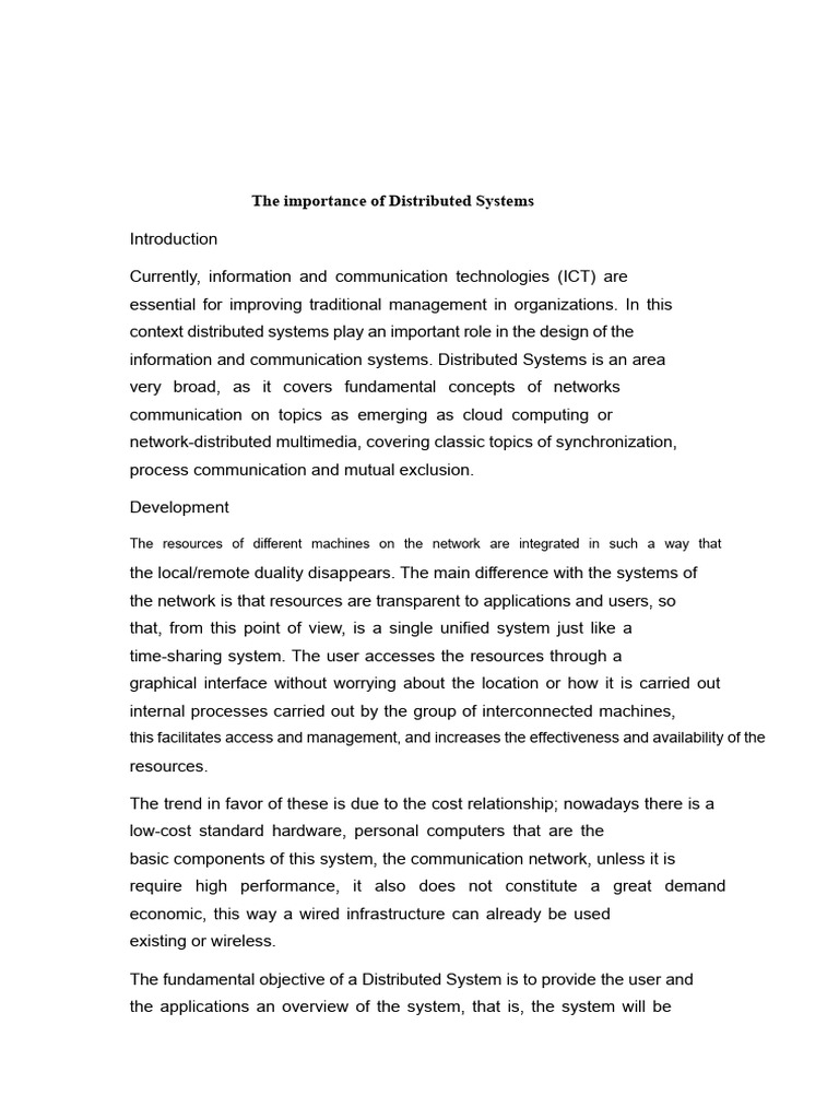 Importance of Distributed Systems | PDF | Distributed Computing ...