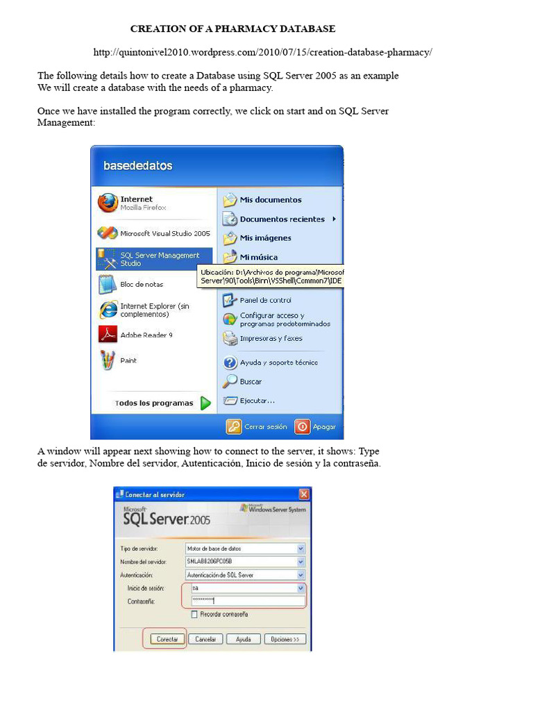 Pharmacy Database Creation Guide | PDF | Databases | Microsoft Sql Server