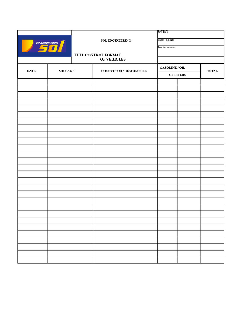 Vehicle Fuel Control Format | PDF
