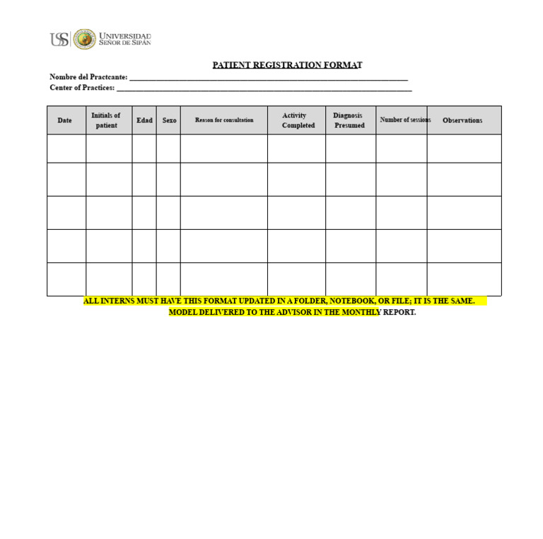 Patient Registration Format | PDF